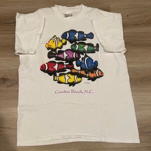 Vintage 1990s Rainbow Fish Fishes Nature Animal Single stitch Shirt